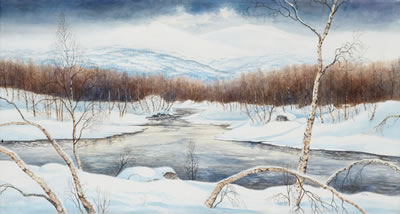 Winter landscape from the north of Sweden
