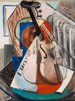 "Stilleben med fiol" (Still life with violin). (d)