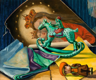 "Stilleben med ryttare" (Still life with rider). (d)