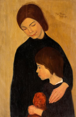 "Mor och barn" (Mother and child). (d)