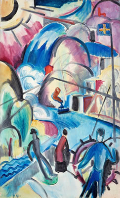 Sample artwork by John Jon-And (1889 - 1941), known for abstract portraits and landscape painting, nude drawings, set design, illustration - View similar artists and auction records