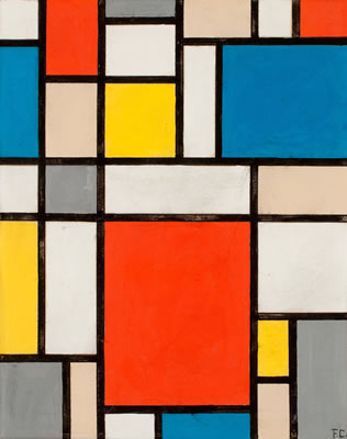 "Contre-Composition" (Composition Neoplasticiste) (Hommage a Mondrian). (d)