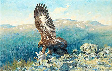 Golden Eagle with prey