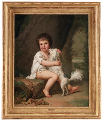 Portrait of the young Henri Bertholet-Campan (1784-1821) with the dog Aline by Adolph Ulrich Wertmuller - Auction record, sale price, and art valuation. Compare with similar artists and explore comparable artworks.