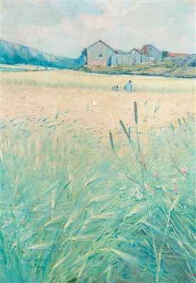 "Vid skördetid, Bohuslänsk bygd" (Harvest time, on the west coast of Sweden)