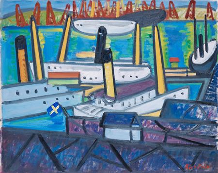 "Vår i hamnen" (Harbour in spring)