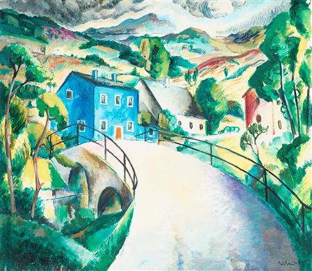 "Landskap från Hallandsås" (Det blå huset) by Albert Abbe - Auction record, sale price, and art valuation. Compare with similar artists and explore comparable artworks.