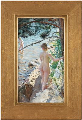 "Dalaröklippor II" ("I skärgården") [Cliffs of Dalarö II / In the Archipelago] by Anders Zorn - Auction record, sale price, and art valuation. Compare with similar artists and explore comparable artworks.