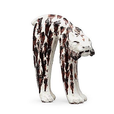Glazed ceramic sculpture of a lynx