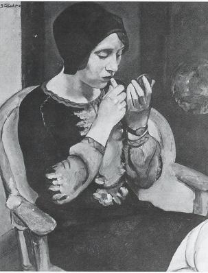 Woman with Red Lipstick