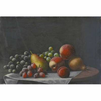 A Still Life with Grapes, Peaches and Pears
