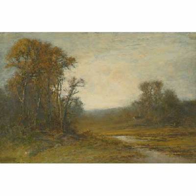An Extensive River Landscape with a Farm