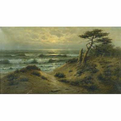 Sunset on the California Coast by Nels Hagerup - Auction record, sale price, and art valuation. Compare with similar artists and explore comparable artworks.