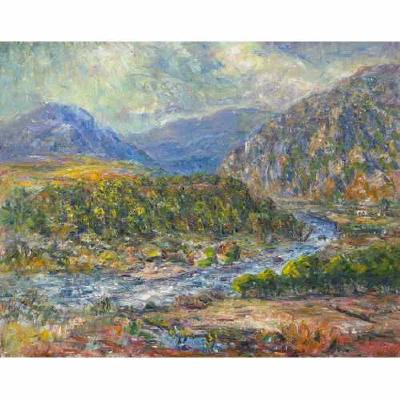 The Ventura River, 1973 by John Dominique - Auction record, sale price, and art valuation. Compare with similar artists and explore comparable artworks.