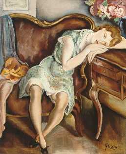 Sample artwork by Emil Ganso (1895 - 1941), known for nude figure, modernist-leaning landscape and harbor scene painting - View similar artists and auction records