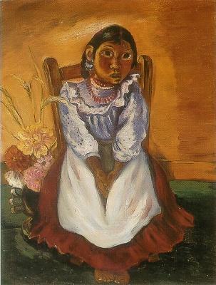 Seated Girl with Flowers
