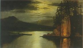 Evening Camp Along A River