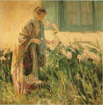 In the Garden by Myron Barlow - Auction record, sale price, and art valuation. Compare with similar artists and explore comparable artworks.