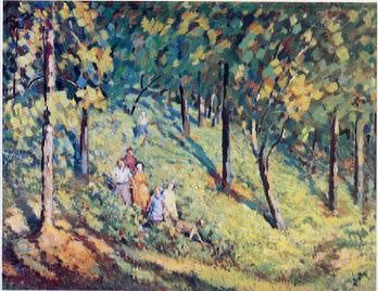 A Family in a Sunny Landscape