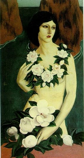 Woman with Flowers by the Sea