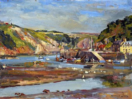 "The harbour, lower Fishguard, Pembrokeshire, South Wales"