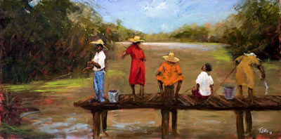Sample artwork by Ted Ellis (Born 1963), known for african-american figure and genre painting - View similar artists and auction records