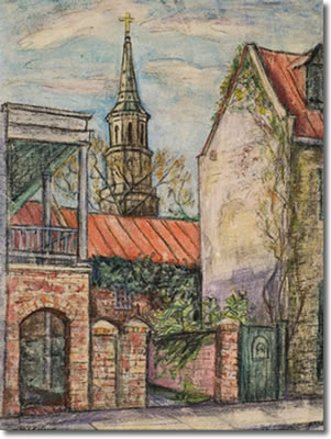 VIEW OF THE STEEPLE by Corrie Parker McCallum - Auction record, sale price, and art valuation. Compare with similar artists and explore comparable artworks.