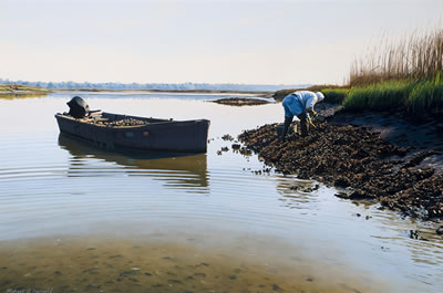 OYSTER HARVEST by Michael Harrell - Auction record, sale price, and art valuation. Compare with similar artists and explore comparable artworks.