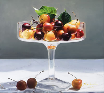 Cherries in the Glass Plate
