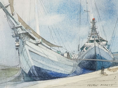 Two Ships at Shore
