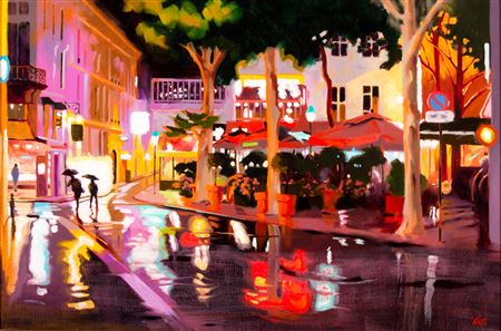 Midnight in Paris by Rhett Thurman - Auction record, sale price, and art valuation. Compare with similar artists and explore comparable artworks.