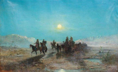 Caravane la nuit au sud du Sahara by Jules Edouard Magy - Auction record, sale price, and art valuation. Compare with similar artists and explore comparable artworks.
