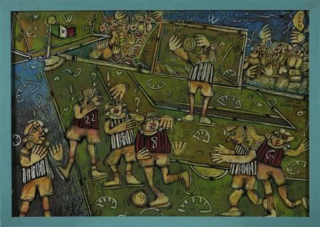Una partita molto speciale, dove ehm, vince solo lo sport, almeno si, ehm, spera by Martino Delego - Auction record, sale price, and art valuation. Compare with similar artists and explore comparable artworks.