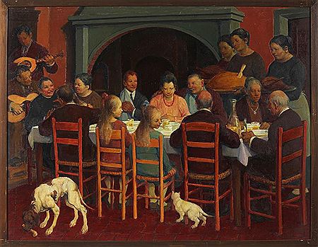 Pranzo in famiglia by Giulio Vito Musitelli - Auction record, sale price, and art valuation. Compare with similar artists and explore comparable artworks.