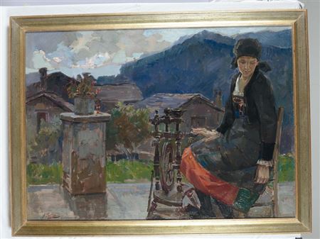 Paesaggio con figura femminile all'arcolaio by Gino Piccioni - Auction record, sale price, and art valuation. Compare with similar artists and explore comparable artworks.