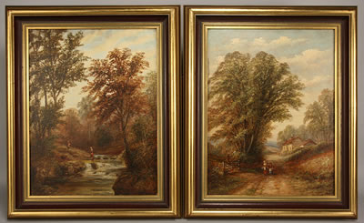 Pair of English landscape paintings by Joseph Mellor - Auction record, sale price, and art valuation. Compare with similar artists and explore comparable artworks.
