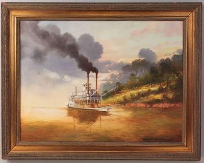 Steamboat at Sunset
