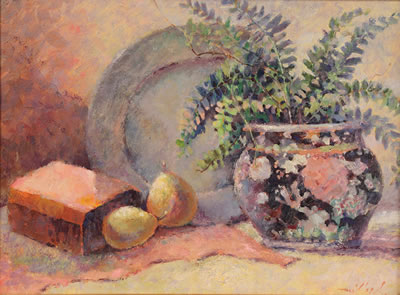 Tea Tin and Pears