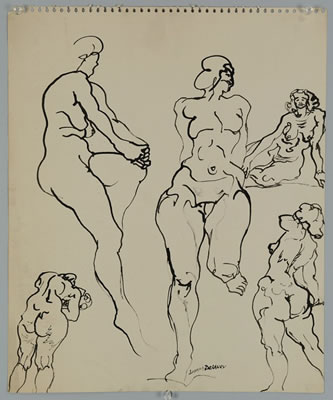 Multiple views of female nudes