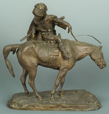 Depicting a soldier on horseback