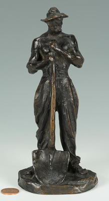 Depicting a worker with shovel
