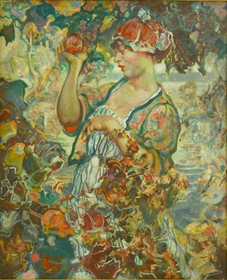 Lady in garden