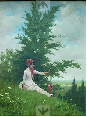 Jeune femme à l'ombrelle.