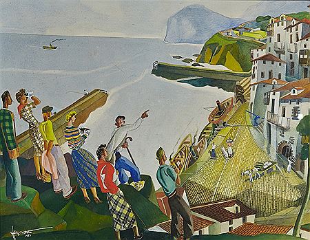 Sample artwork by Felix Arteta Y Errasti (1890 - 1986), known for watercolor, drawing, and caricature - View similar artists and auction records