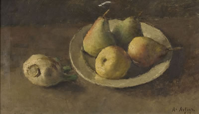 Natura morta di pere e finocchio