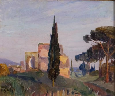 Appia Antica a Roma by Virgilio Guzzi - Auction record, sale price, and art valuation. Compare with similar artists and explore comparable artworks.