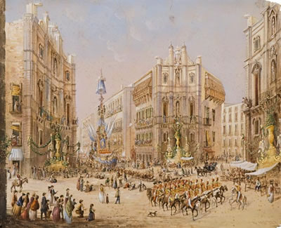 LA FESTA DI SANTA ROSALIA A PALERMO by Pasquale Mattei - Auction record, sale price, and art valuation. Compare with similar artists and explore comparable artworks.