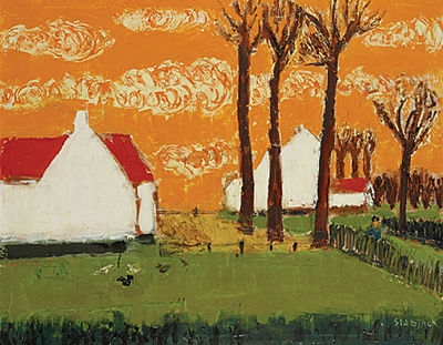 Landschap met boerderij