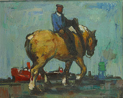 Havenarbeider te paard
