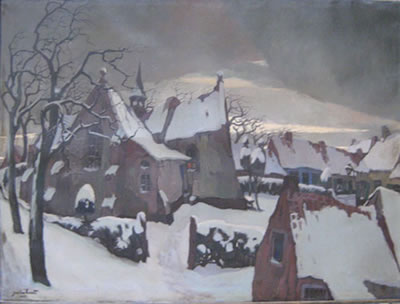 Dorp in de sneeuw